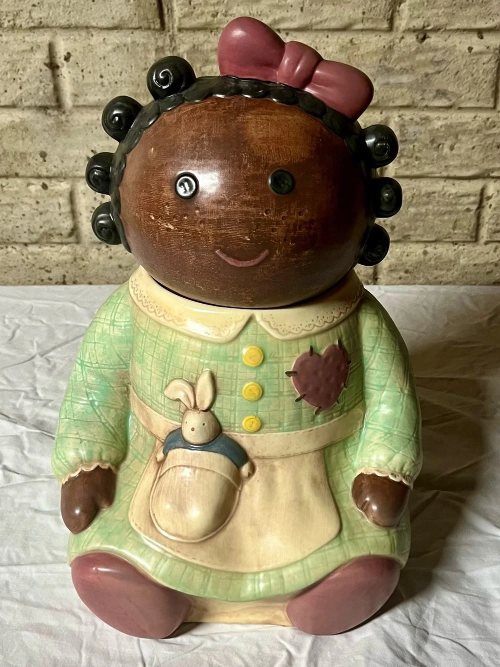 Vintage Treasure Craft Spice Rag Doll Ceramic Cookie Jar Kitchen Decor 14